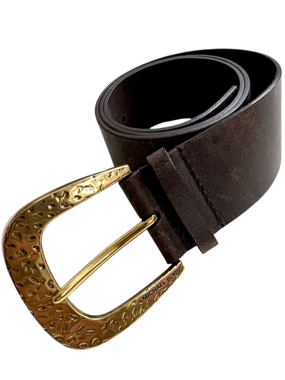 Like New Michael Kors Leather Belt Gold Buckle Size Small